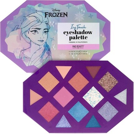 

Палитра теней для век MAD BEAUTY Disney Frozen Elsa Icy Touch, 10 лет, 14 оттенков с блестящими топперами, косметические подарки