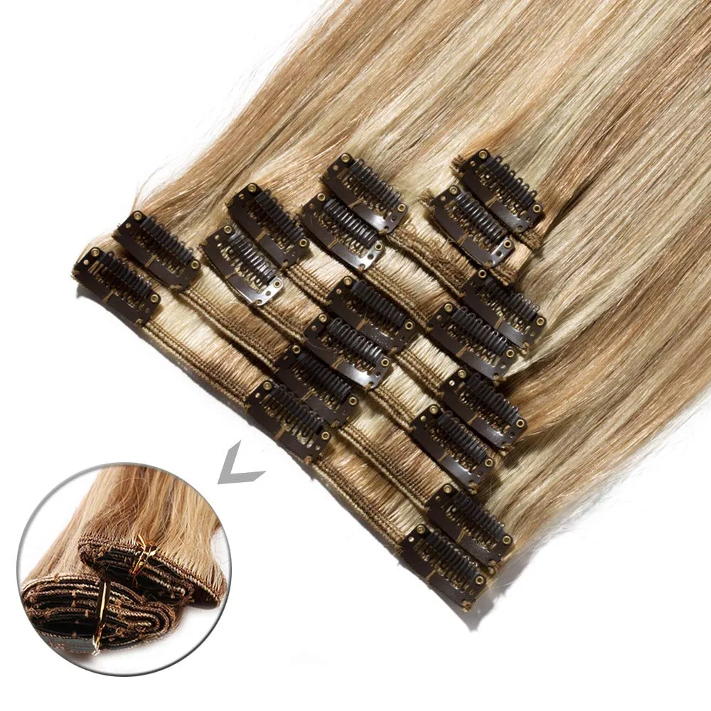 Накладные пряди «Clip-In» из натуральных волос Remy от TESS Tess, Light Brown/Light Blonde Balayage — фото 4