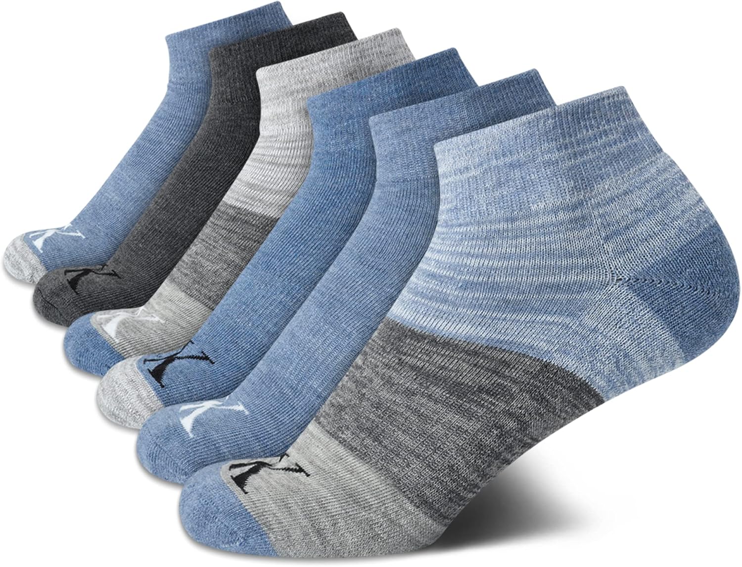 Женские носки Calvin Klein Quarter - 6 пар спортивных носков с мягкой подошвой для женщин - женские спортивные носки (размер: 4-10), Blue Assorted
