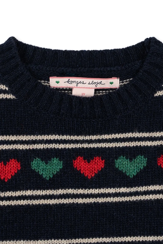 Детское платье с добавлением шерсти BELOU KNIT DRESS Konges Sløjd, темно-синий — фото 4