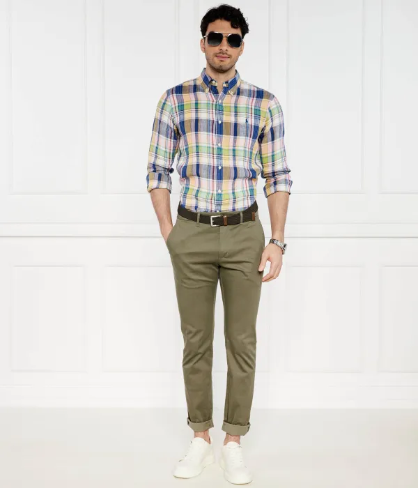 Льняная рубашка Custom fit Polo Ralph Lauren, мультиколор — фото 2