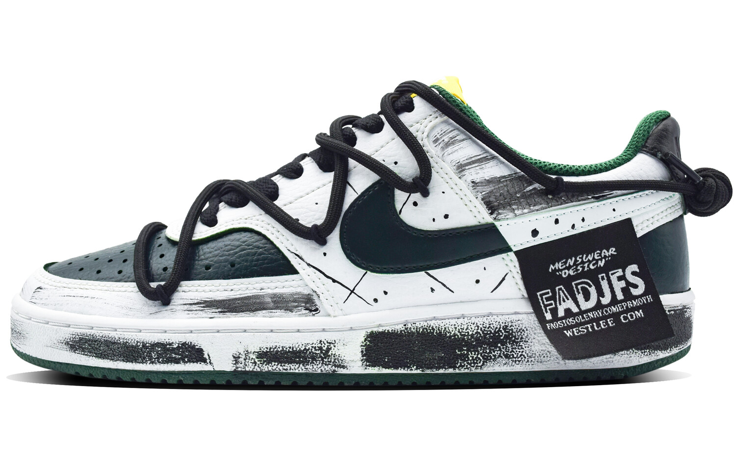

Кроссовки Nike Court Vision 1 Skateboarding Shoes Women's Low-top Dark Green, черный
