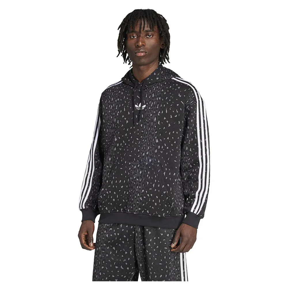 

Худи adidas Originals Leo All Over Print Loose, черный