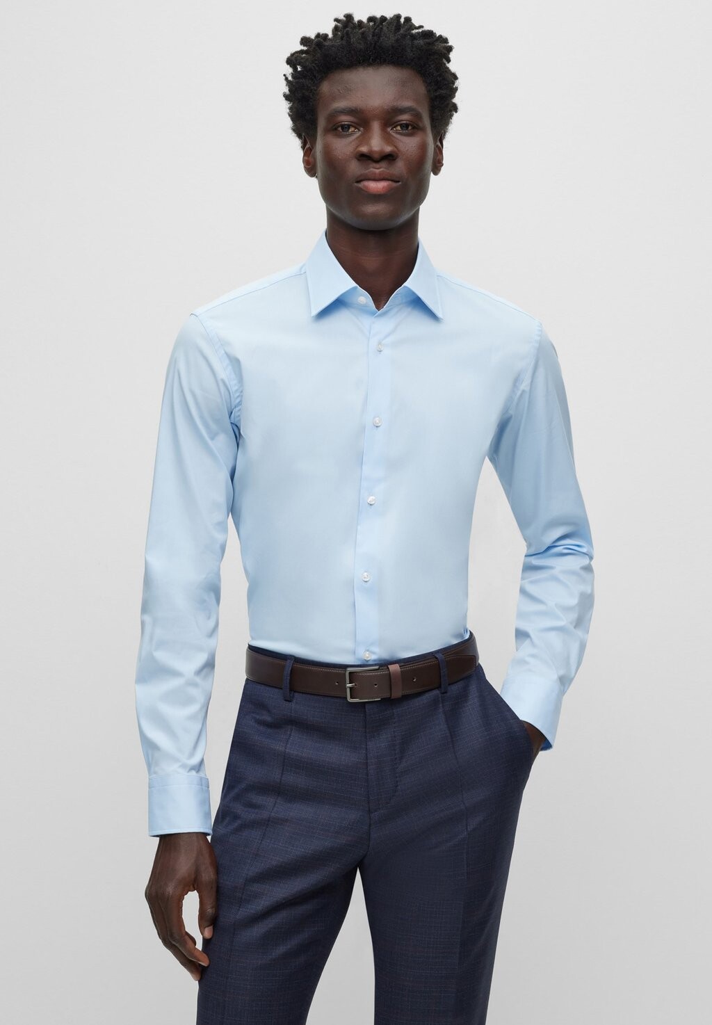 

Классическая рубашка Joe Kent BOSS, цвет light blue