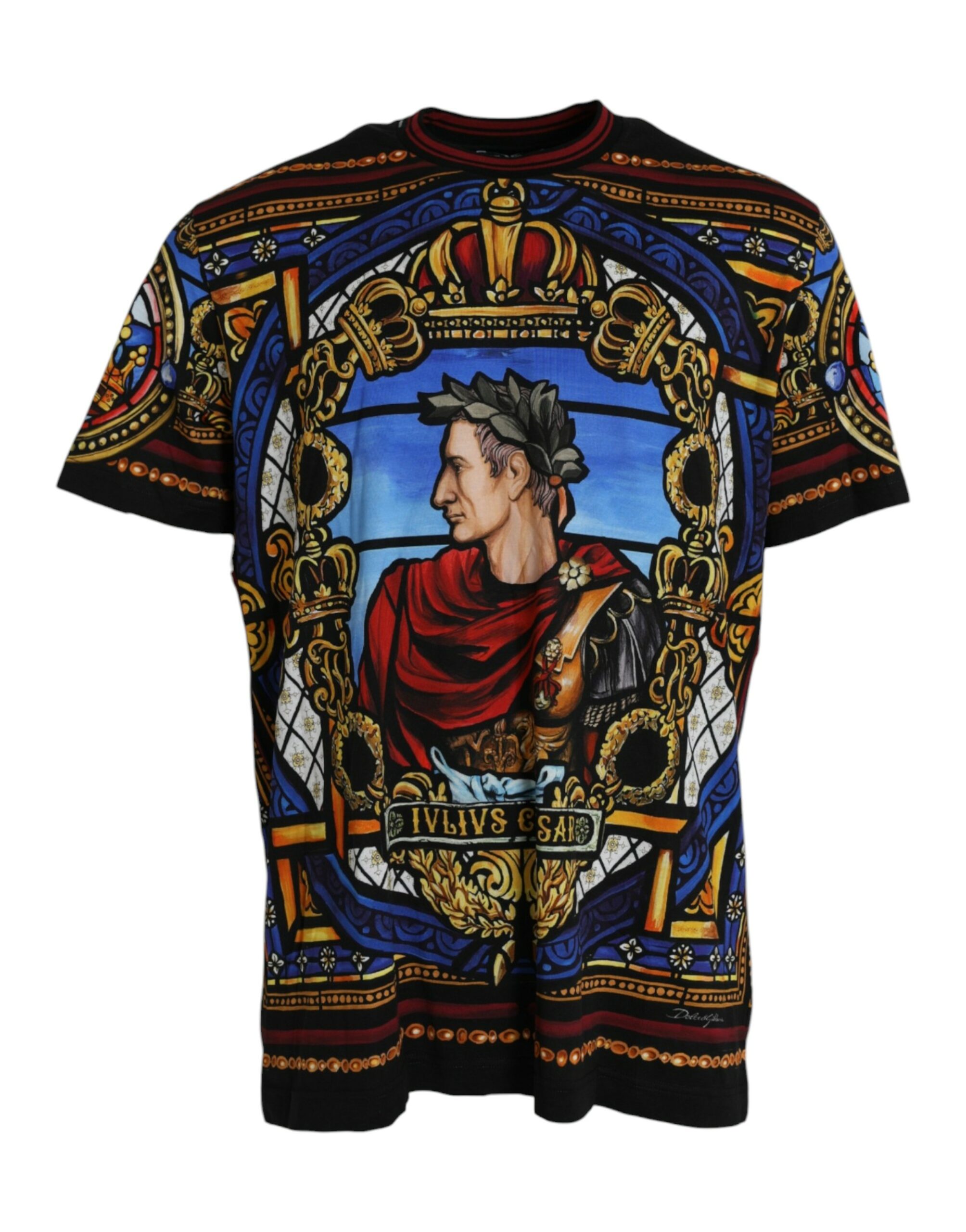 

Разноцветная хлопковая футболка с круглым вырезом «Юлий Цезарь» Dolce & Gabbana