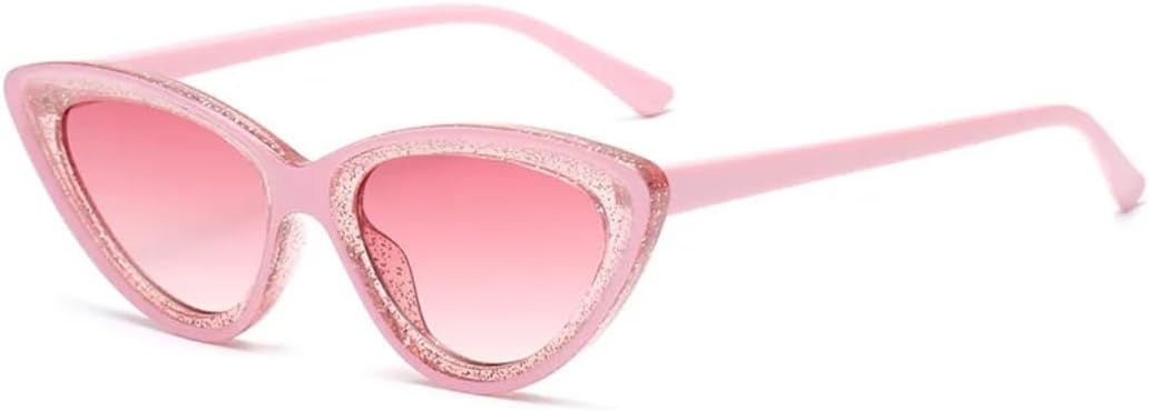 

Винтажные солнцезащитные очки «кошачий глаз» для женщин, треугольная оправа с розовыми линзами, модные очки с леопардовым принтом, защита от УФ-излучения UV400 TKKTLLT, 3