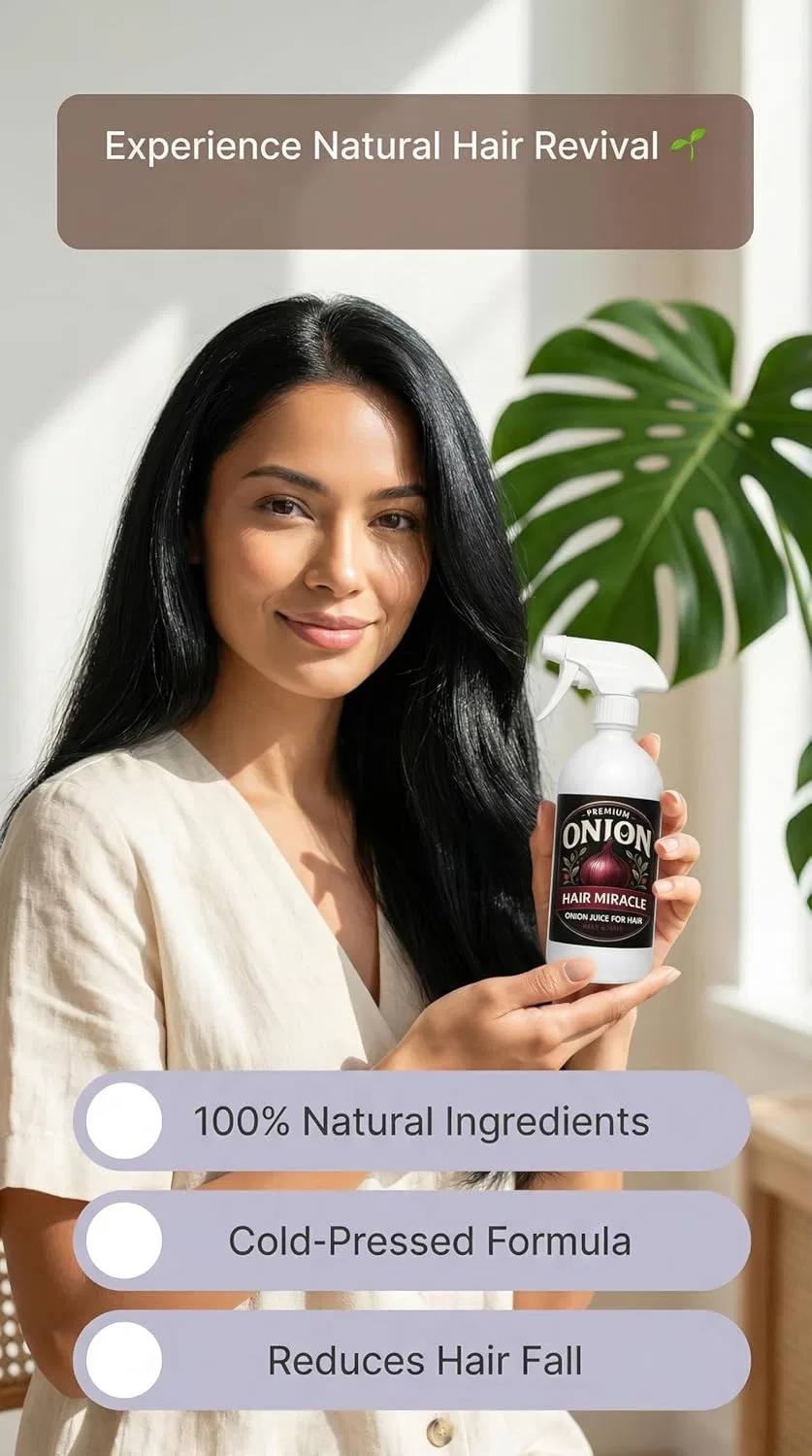 Сок лука и касторовое масло для роста волос, 500 мл Onion Hair Miracle — фото 4