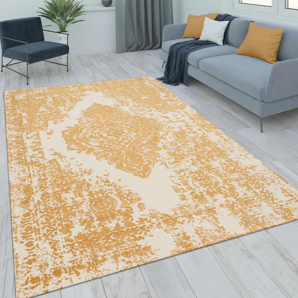 

Ковер Paco Home "Mariba 200", прямоугольный, короткий ворс, крапчатый, восточный вид, эффект высокий-низкий, гостиная 120х170 см, цвет Weiß-Gelb