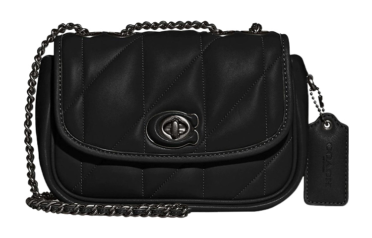 

COACH Кожаная сумка кроссбоди через плечо среднего размера женская черная