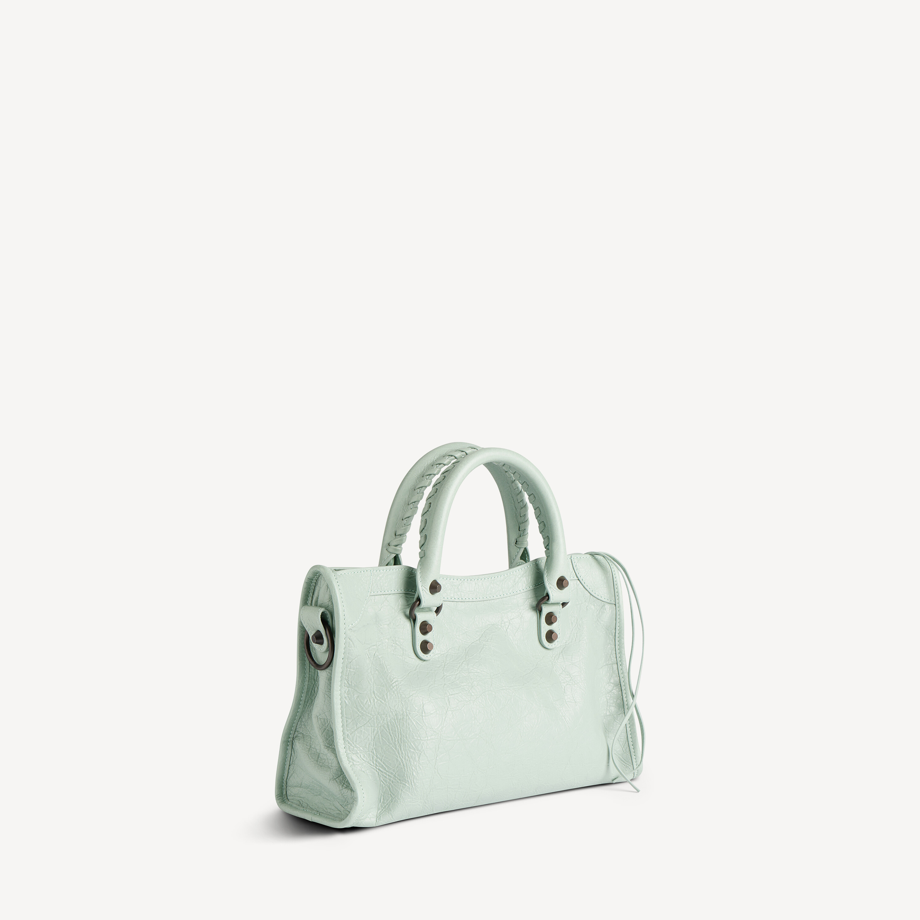 BALENCIAGA Женская сумка Le City Small в оттенке минеральный зеленый — фото 3