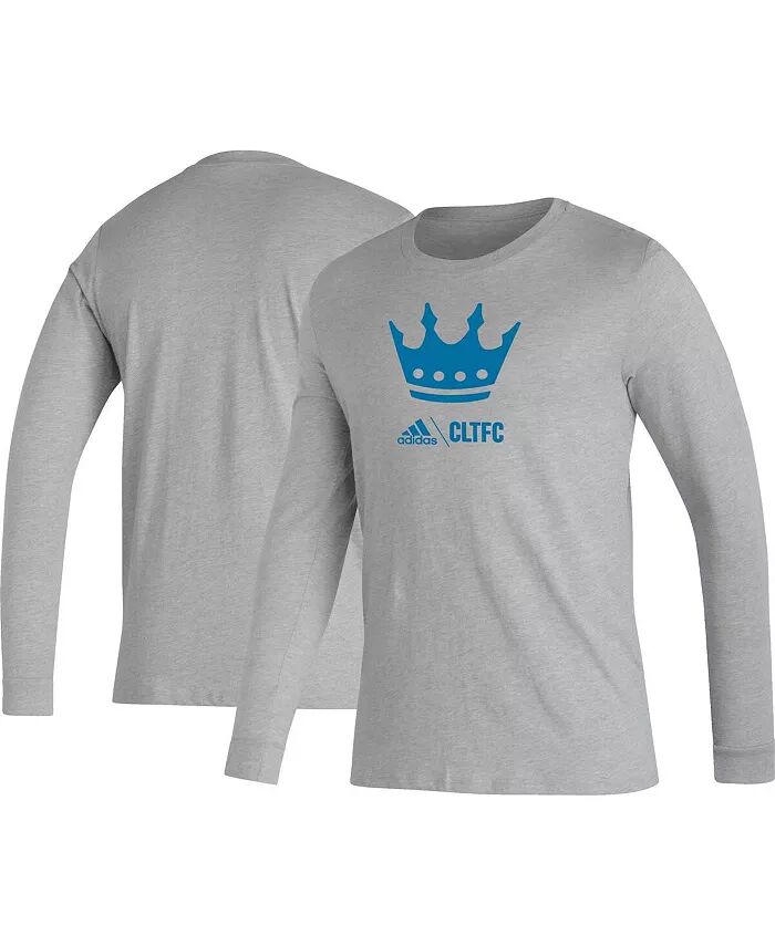 

Футболка мужская Heather Grey Charlotte FC Icon с длинным рукавом adidas