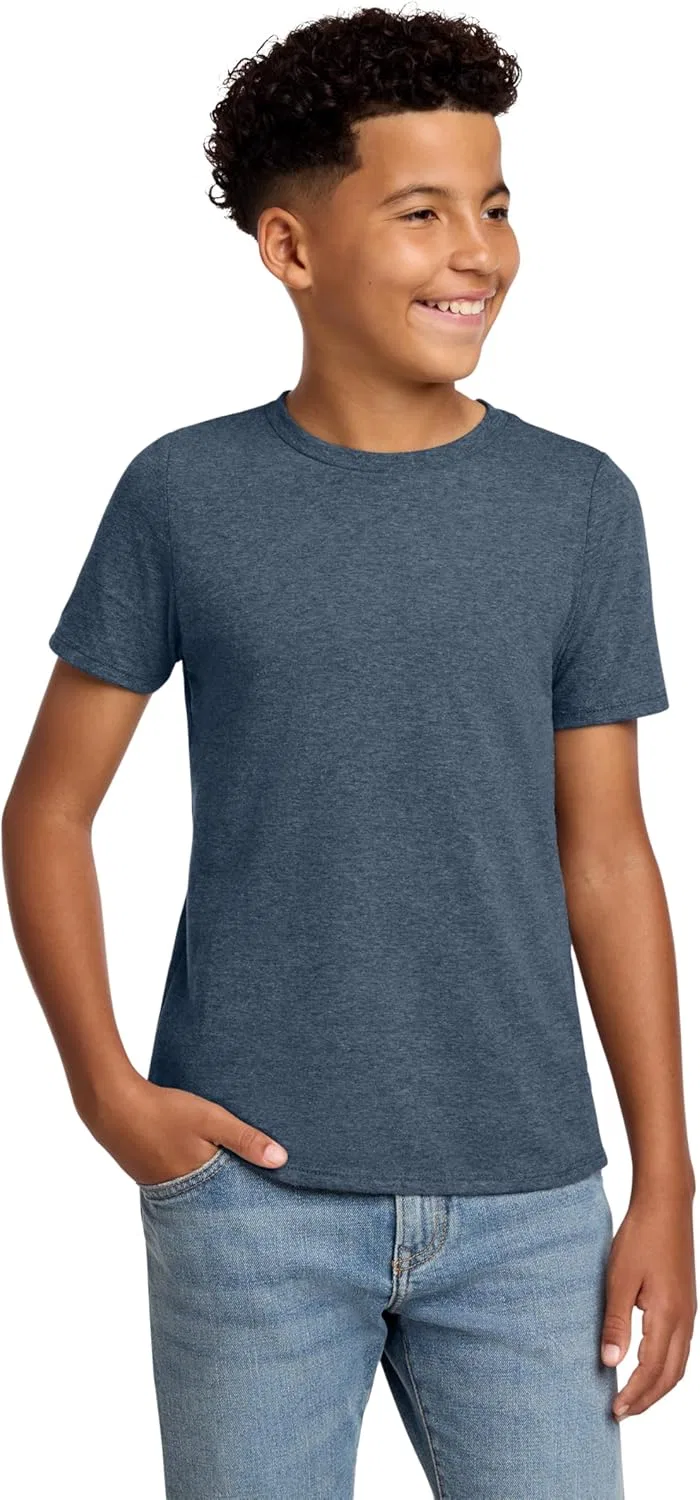 Футболка хлопок/полиэстер District Youth Perfect Blend CVC Tee, Heathered Navy