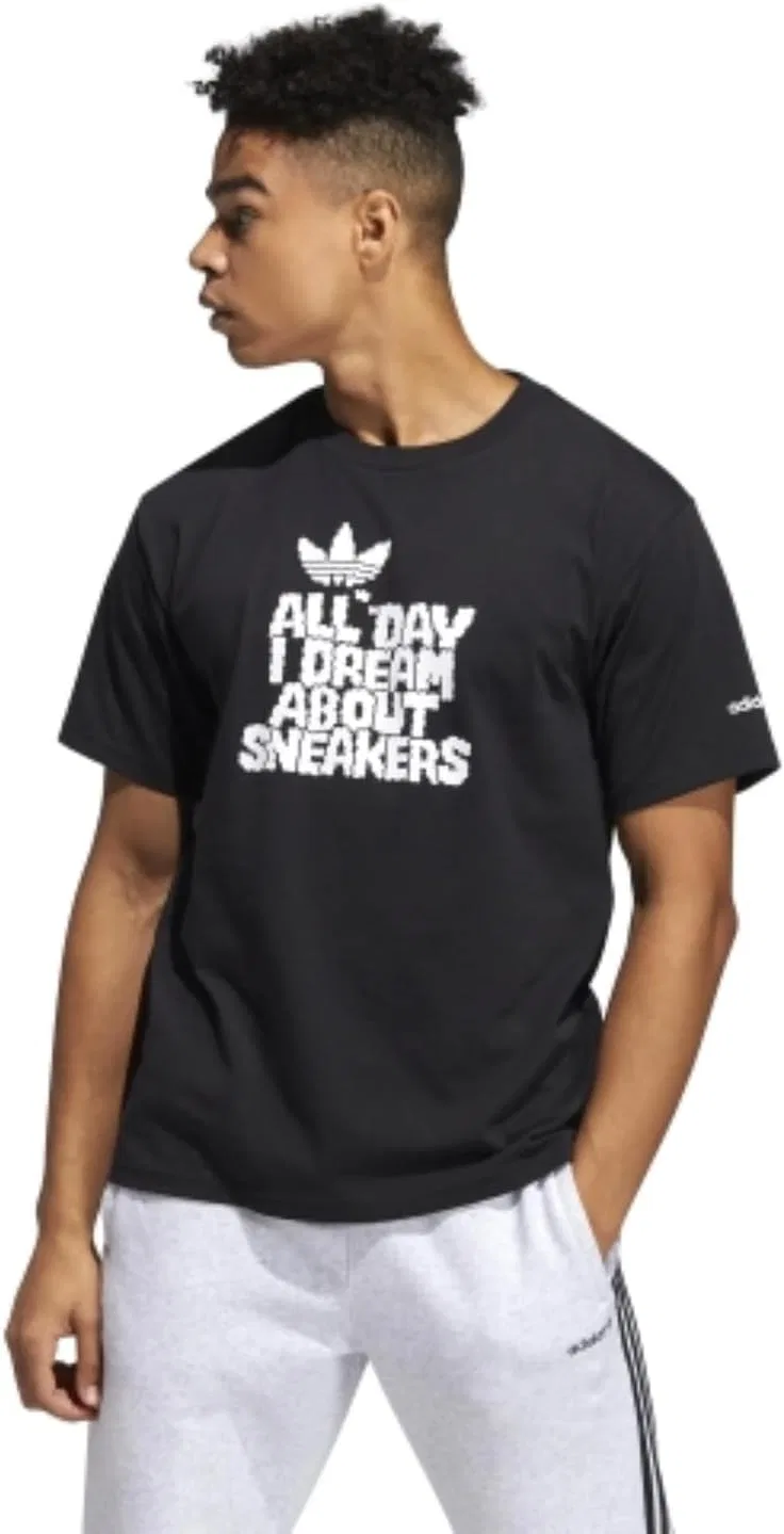 Футболка Adidas Men's All Day I Dream с коротким рукавом, черно-белая