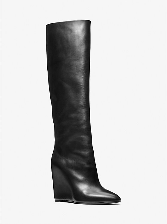 Высокие кожаные сапоги Jodi Michael Kors, черный