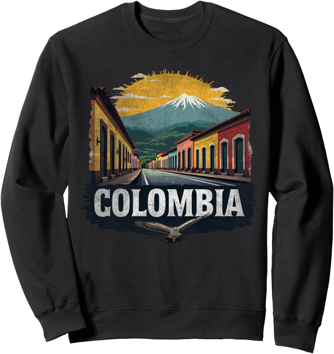 

Ретро-сувенирная толстовка с изображением колумбийского городка Vintage Colombian Apparel For Travelers, черный