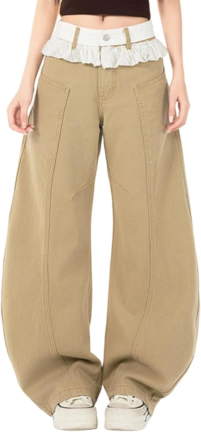 Джинсы с широкими штанинами, Khaki