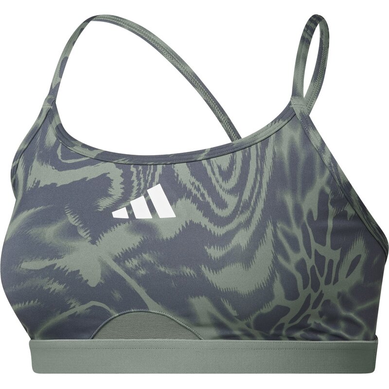 

Бюстгальтер AeroReact Training Light Support с тремя полосками Adidas, цвет silgrn