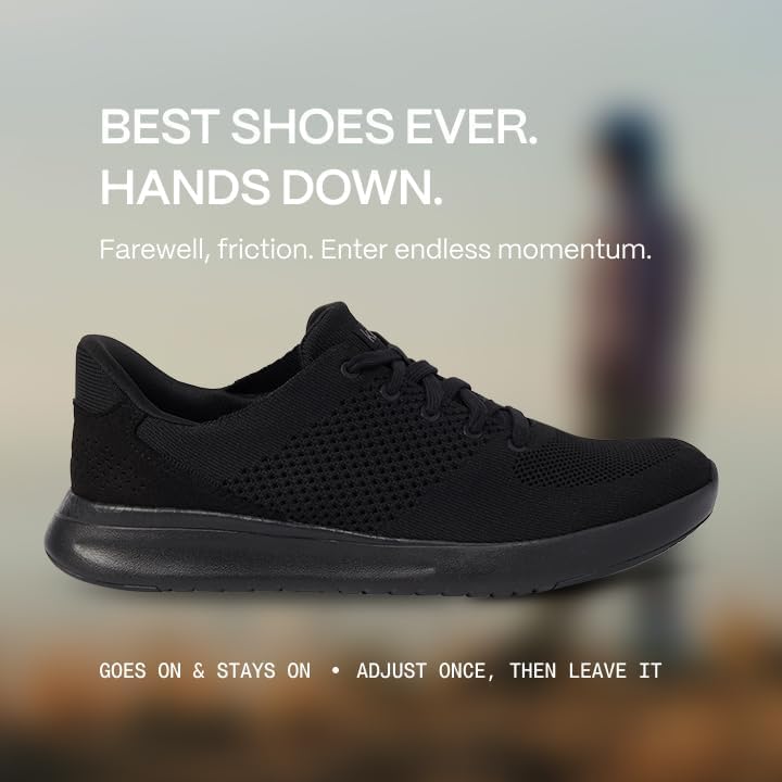 Кроссовки Kizik Slip On: Lima- удобные для повседневной носки, с Hands-Free, дышащий верх из трикотажа, мужские и женские прогулочные обувь с поддержкой свода стопы, черный — фото 2