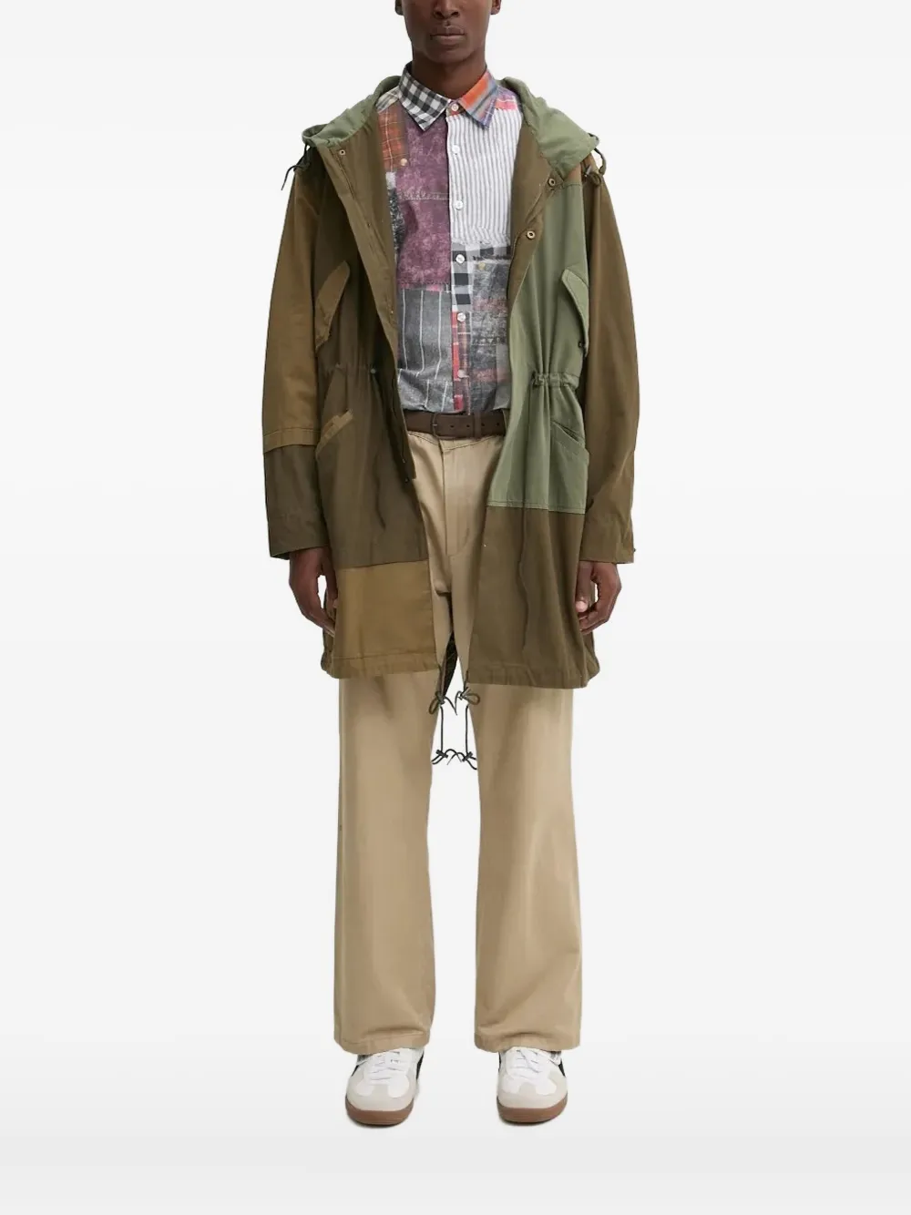 

Парка в технике пэчворк с капюшоном Desigual, зеленый