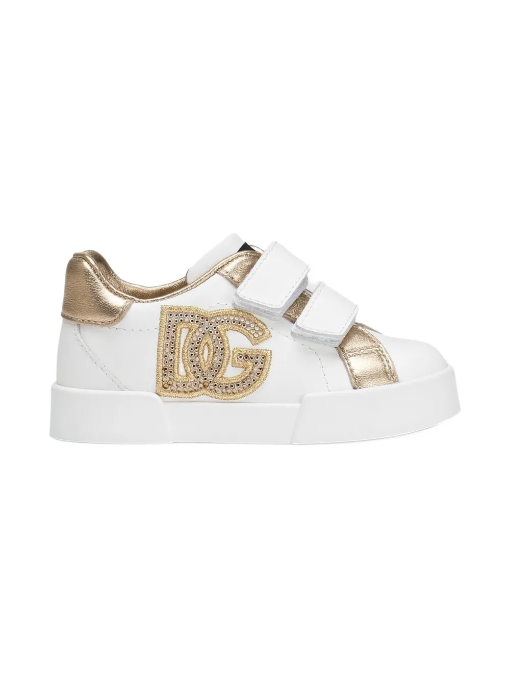 Кроссовки с логотипом, украшенные кристаллами Dolce & Gabbana Kids, белый — фото 2