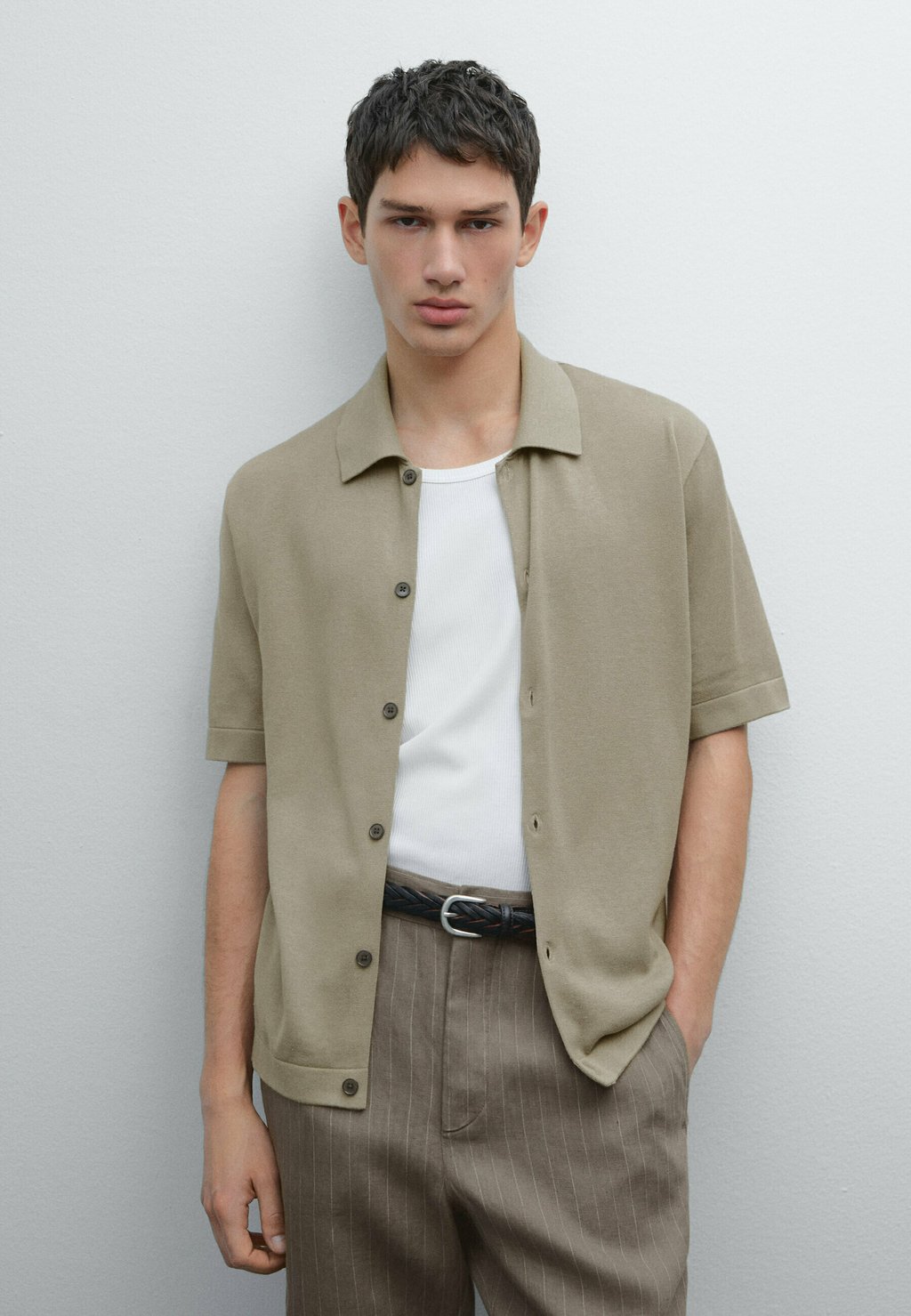 

Кардиган SHORT SLEEVE Massimo Dutti, хаки
