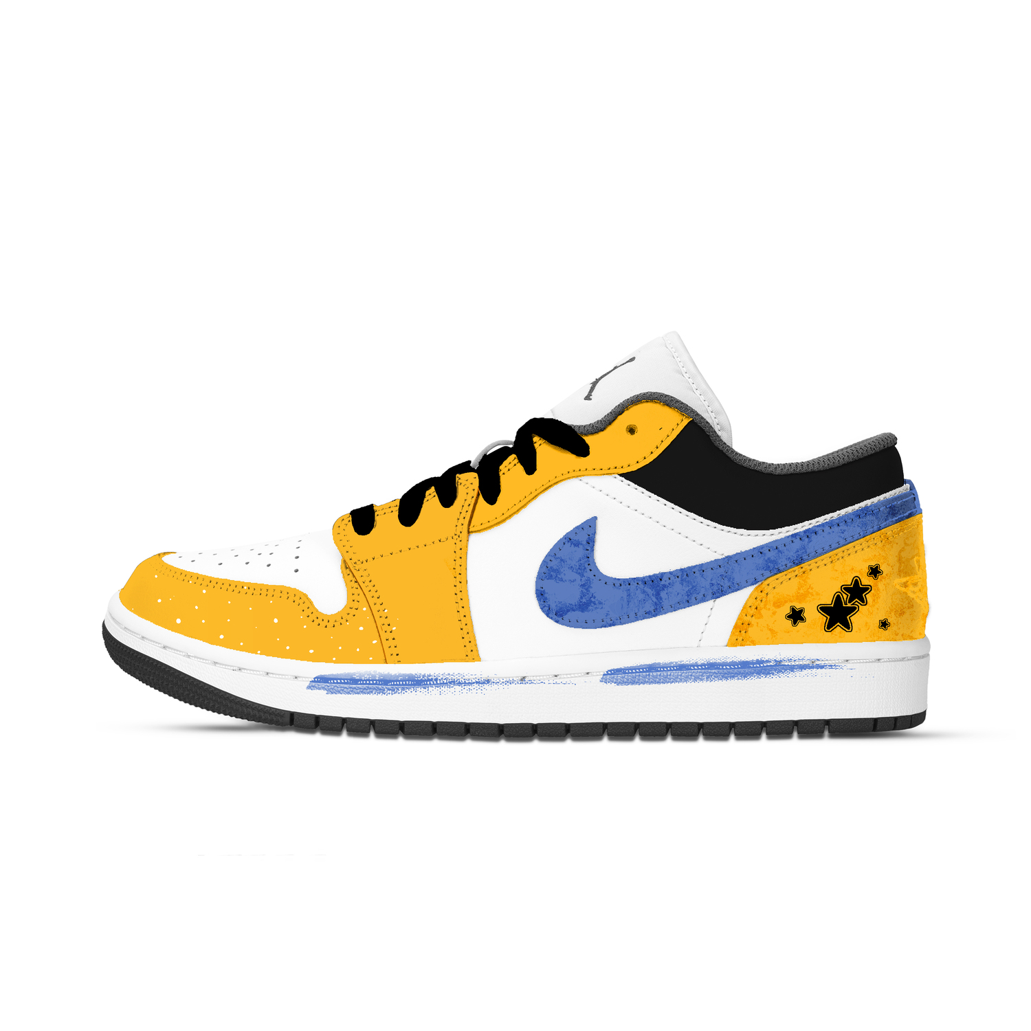 

Air 1 Stars Coated Abrasion Resistant Low top Vintage баскетбольные кроссовки Unisex Jordan, желтый/черный/синий