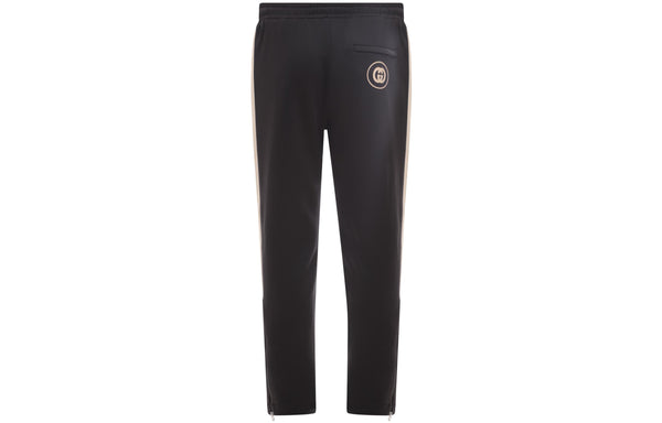 Брюки neoprene track pants with print 'black' Gucci, черный — фото 2