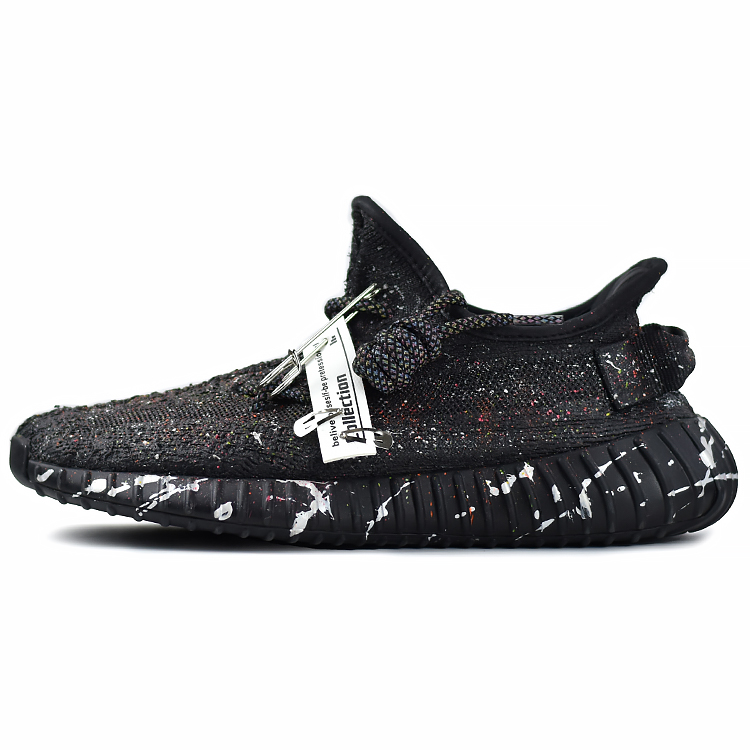 Adidas Originals Изи Буст 350 В2 повседневные кроссовки унисекс лоу-топ черный/серебристый/мультиколор - черный мультиколор, цвет Black Multicolor — фото 3