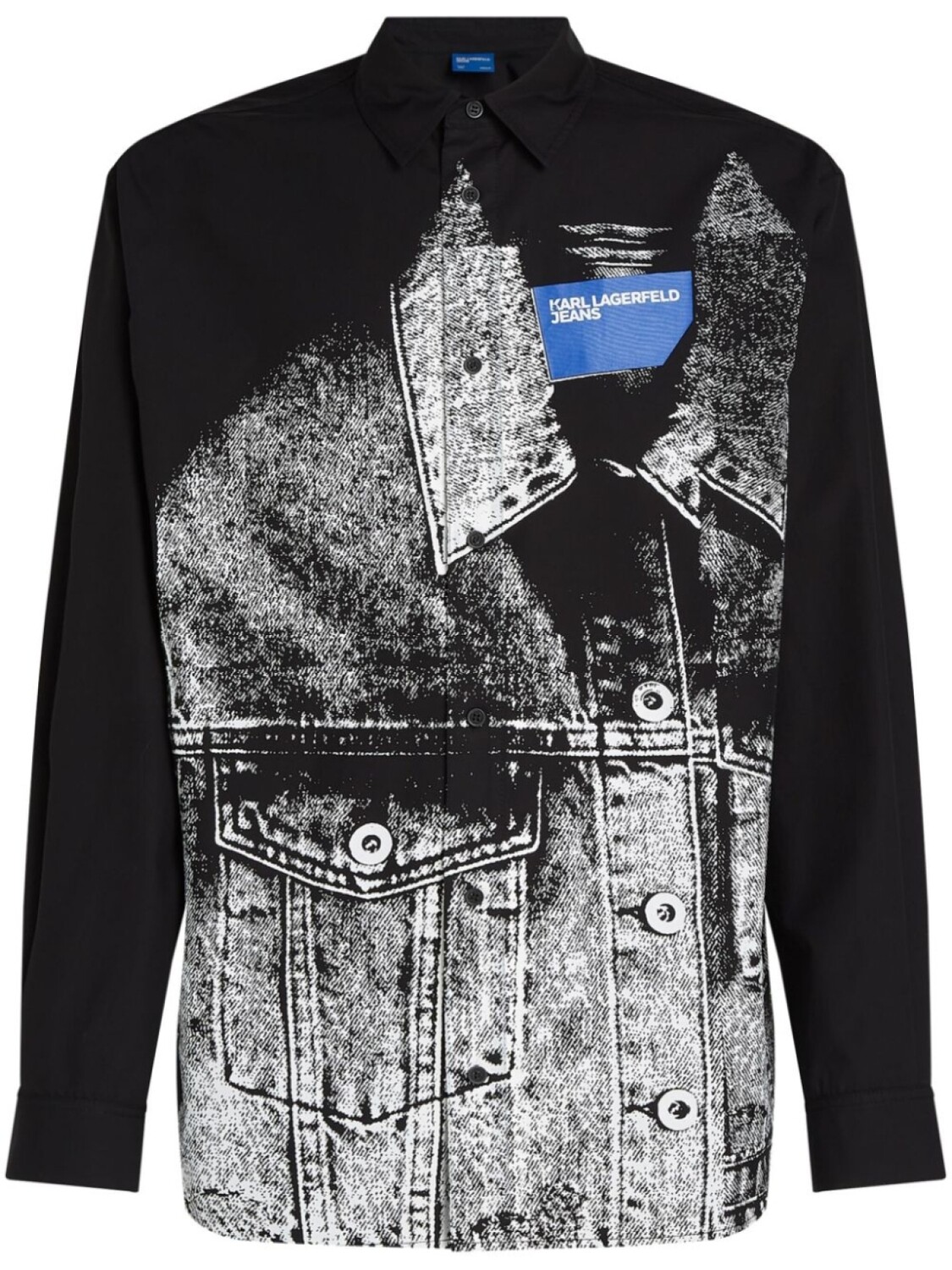 

Karl Lagerfeld Jeans рубашка с эффектом тромплей, черный