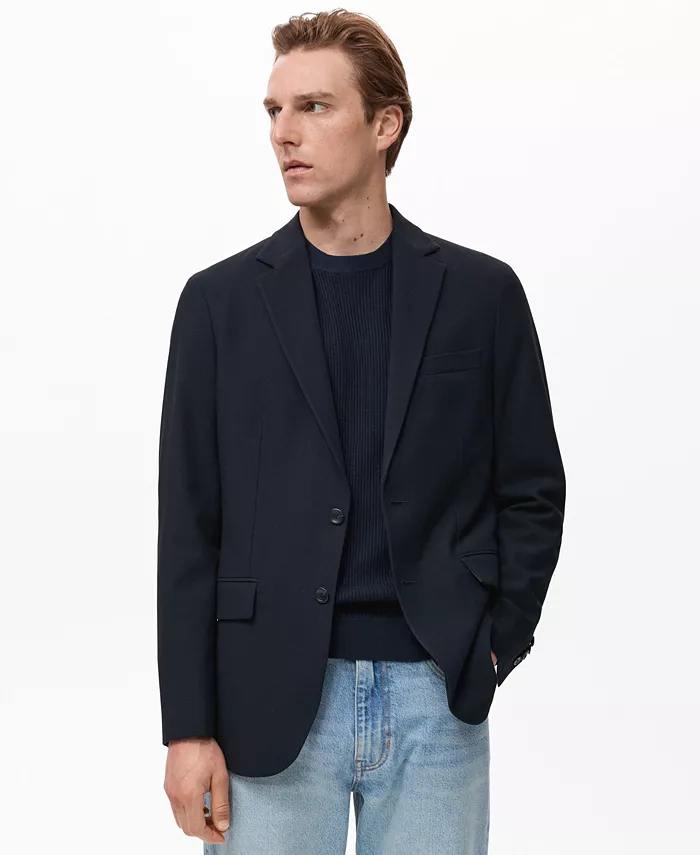 

Мужской блейзер Verner Slim-Fit из хлопка Mango, синий