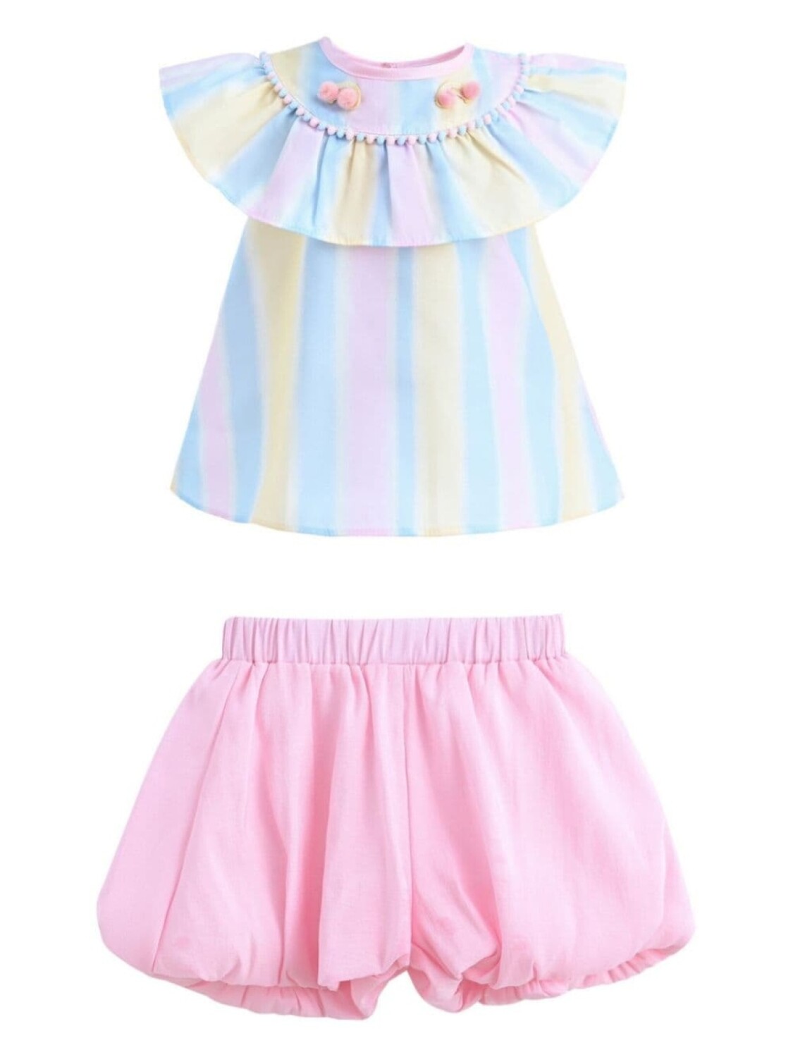 

Mimi Tutu комплект из полосатого радужного топа и шорт, розовый