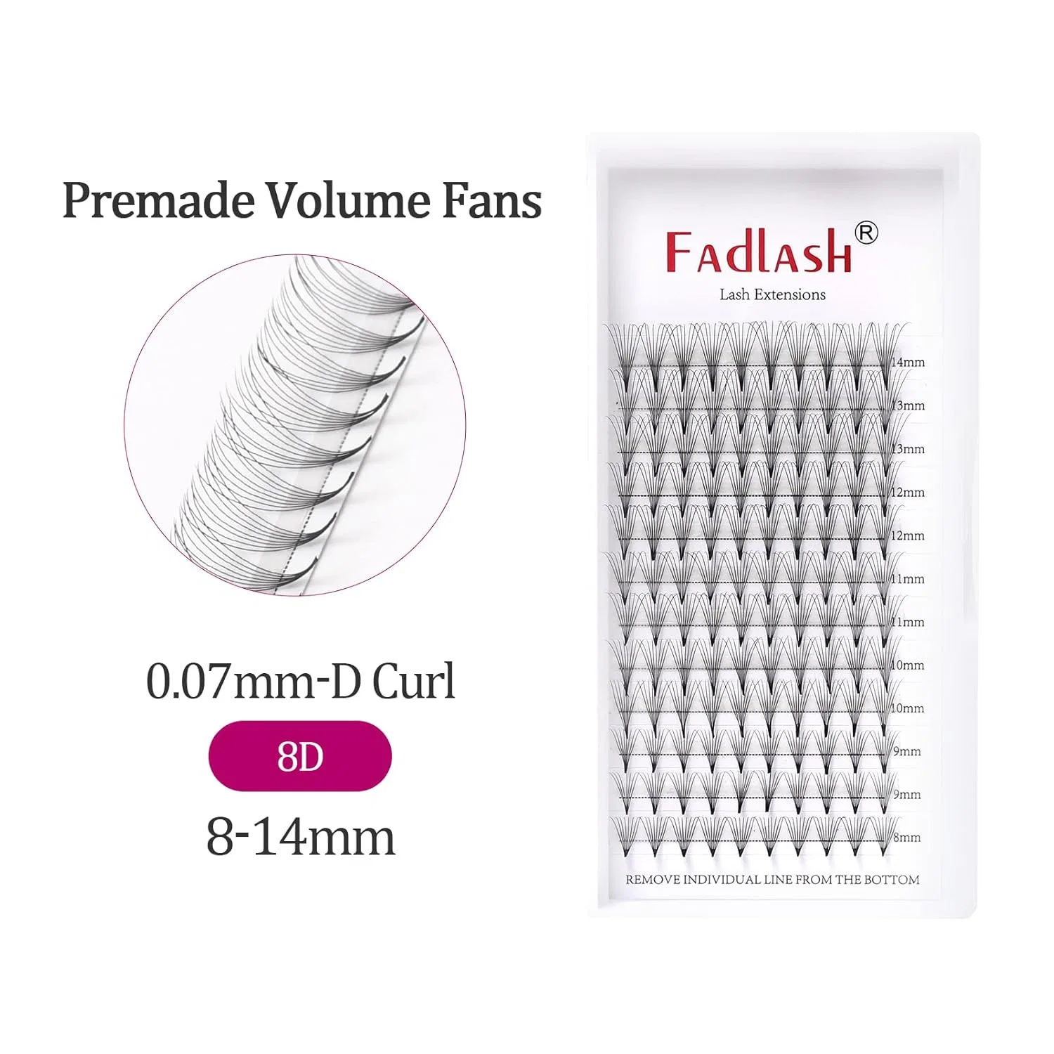 Объемные ресницы Fadlash 8D, D-изгиб, 8-14 мм Fadlash — фото 2