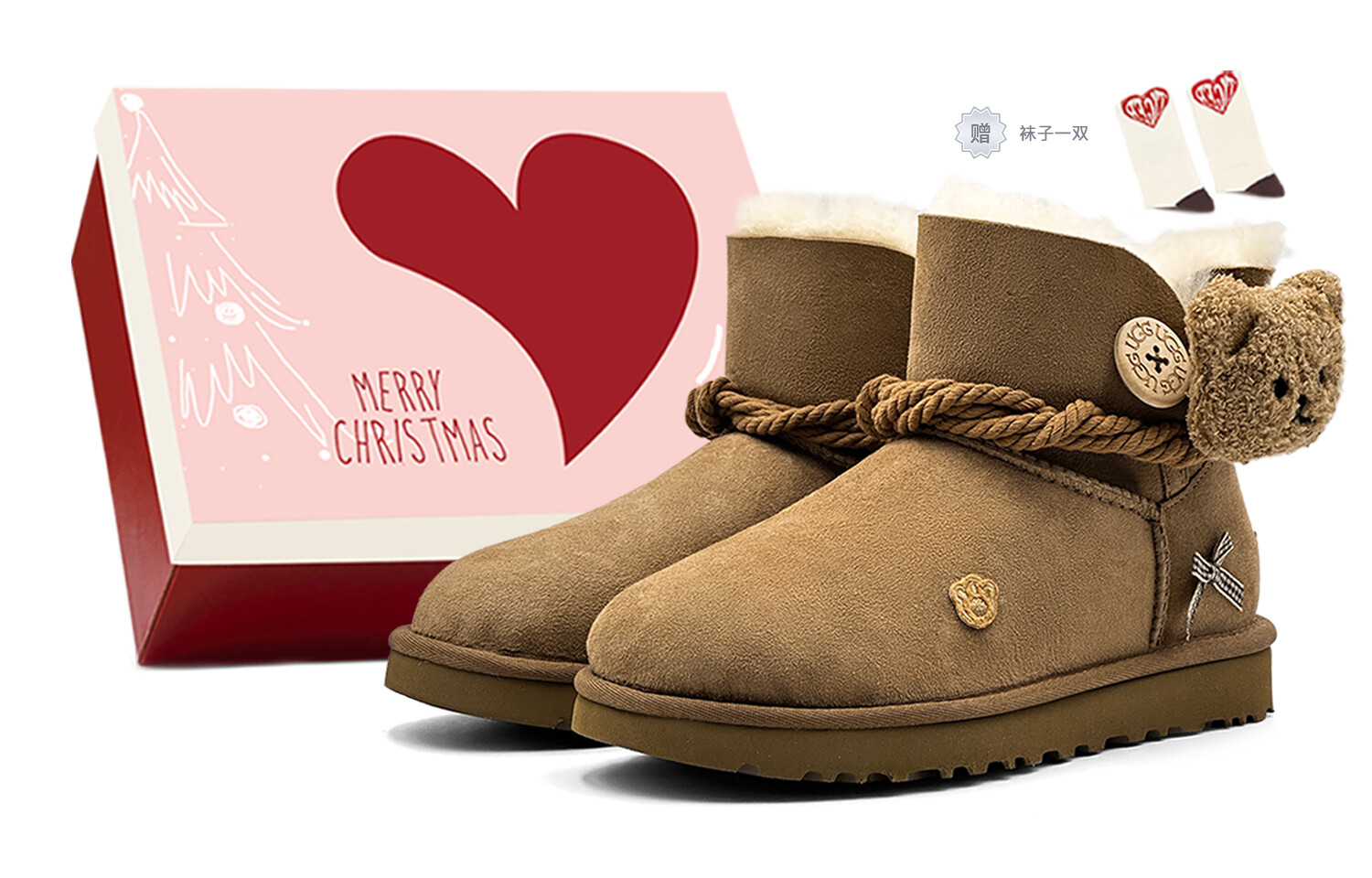 

Женские мини-сапоги Bailey Bow II Snow Boots Chestnut Ugg, цвет Chestnut