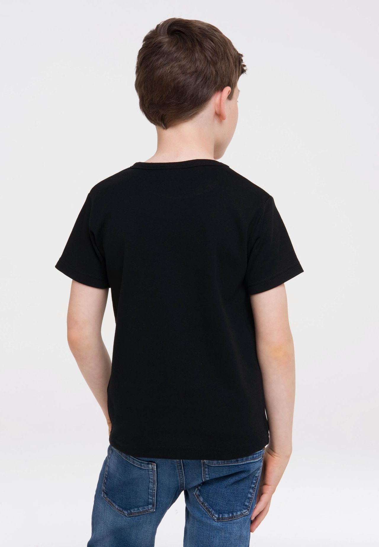 Футболка Детская Гарри Поттер - Логотип Хогвартса (белая) LOGOSHIRT, черный — фото 4