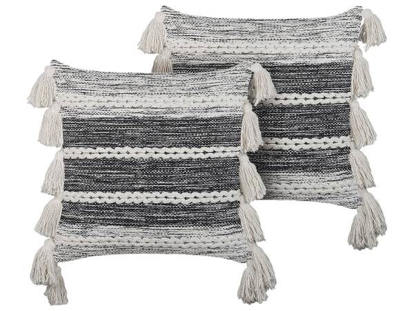 

Подушка Beliani 2 шт ROCHEA, 45x45x45 см цвет schwarz/cremeweiß/weiß