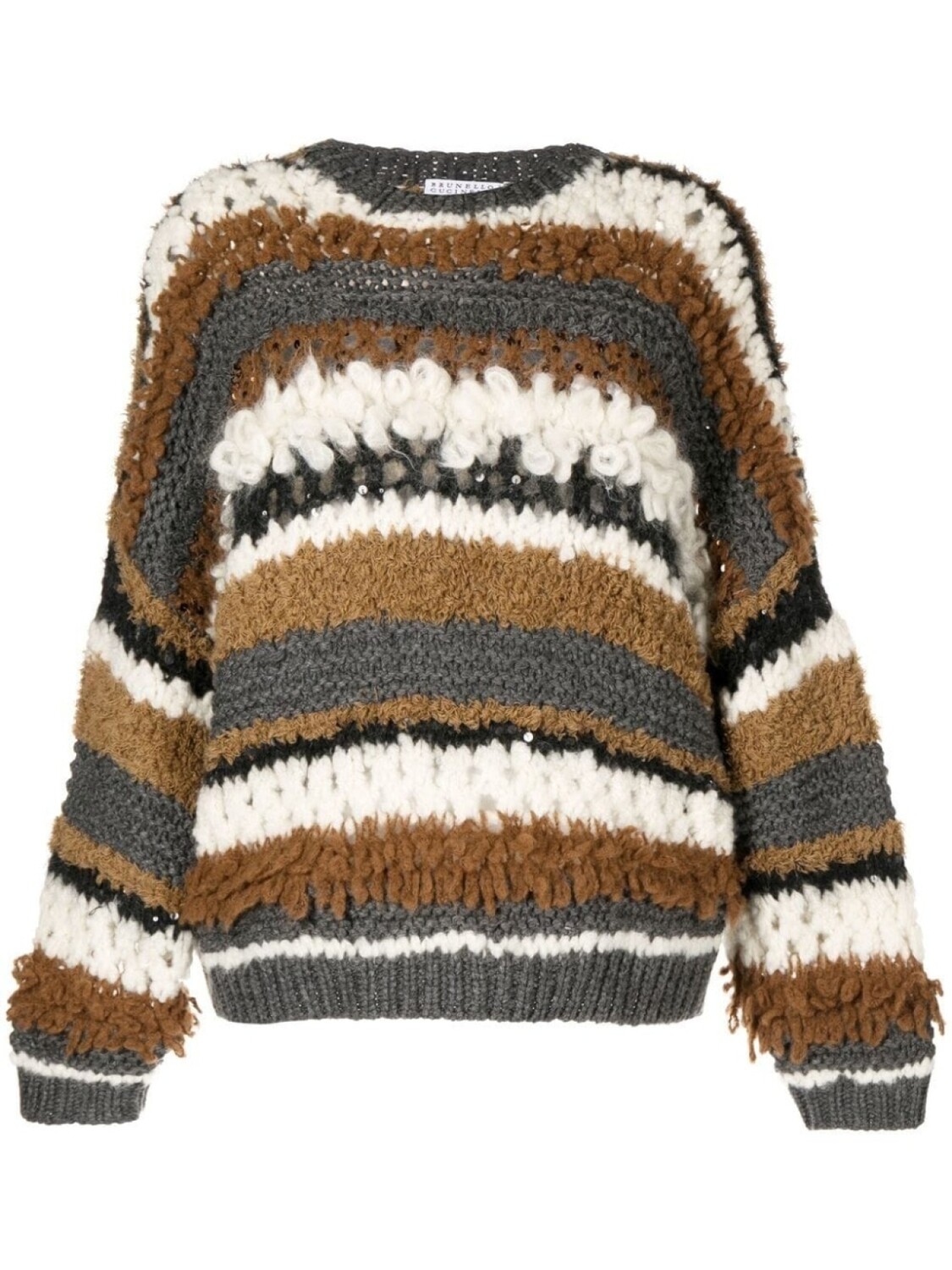 

Brunello Cucinelli кашемировый джемпер крупной вязки, коричневый