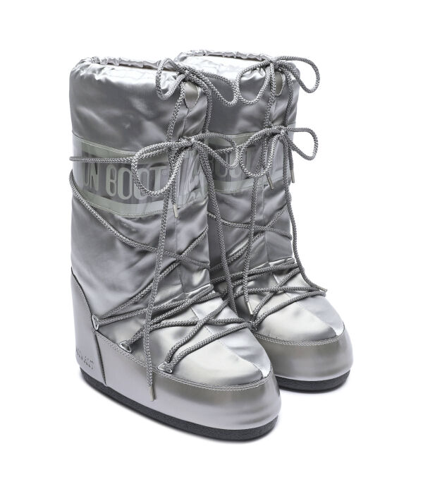 Дутики женские зимние Moon Boot  высокие, серебряный — фото 3