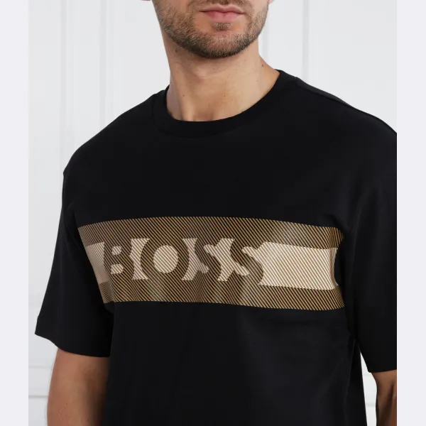 Текстильная футболка комфортного кроя Boss, черный — фото 4