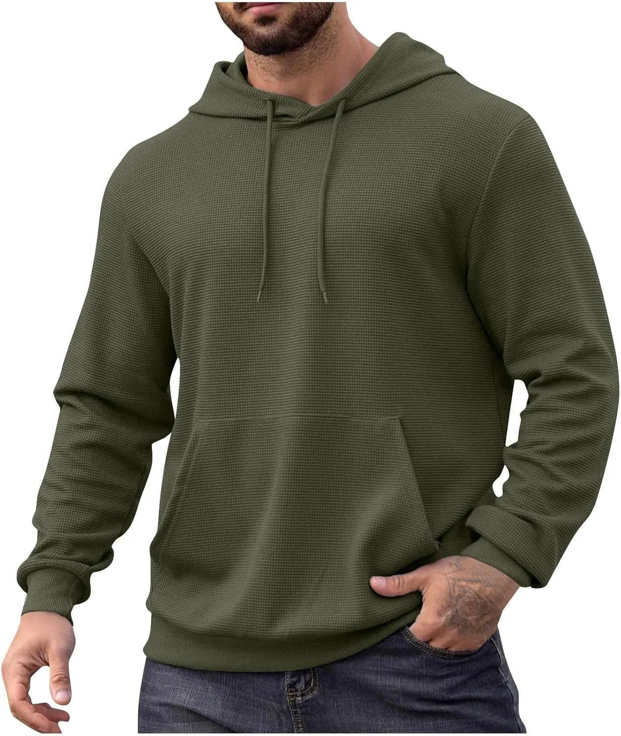 

Мужская худи с капюшоном, флисовая кофта, свободный крой, с карманами