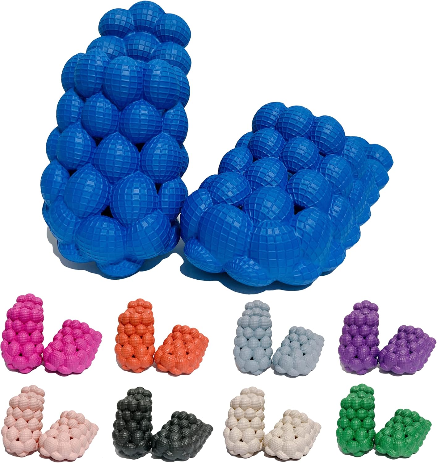 

Забавные шлепанцы с пузырьками из личи, мужские и женские Aulunrux, синий