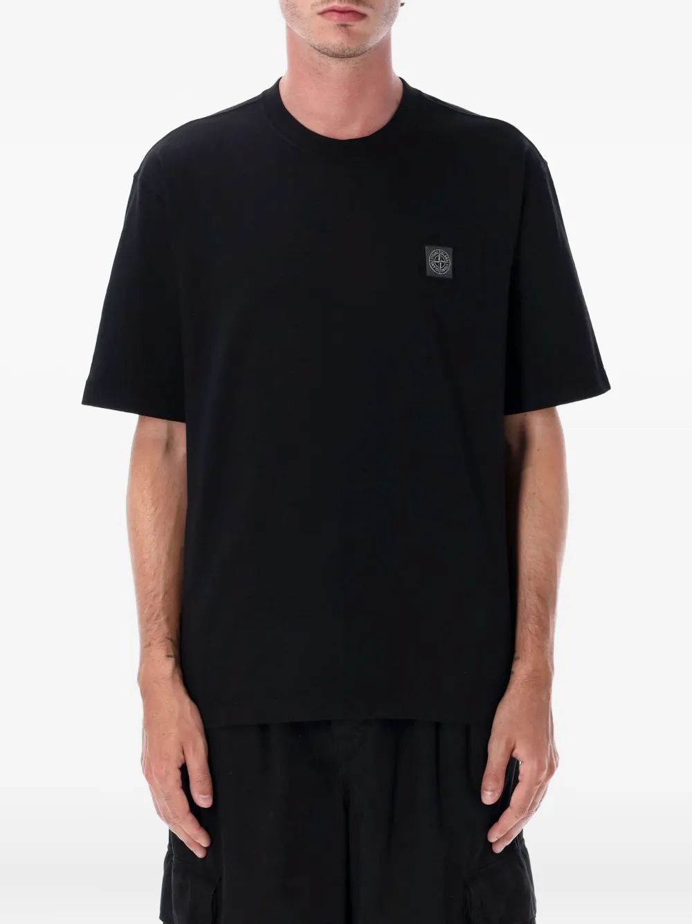 

Футболка с нашивкой-логотипом Stone Island, черный