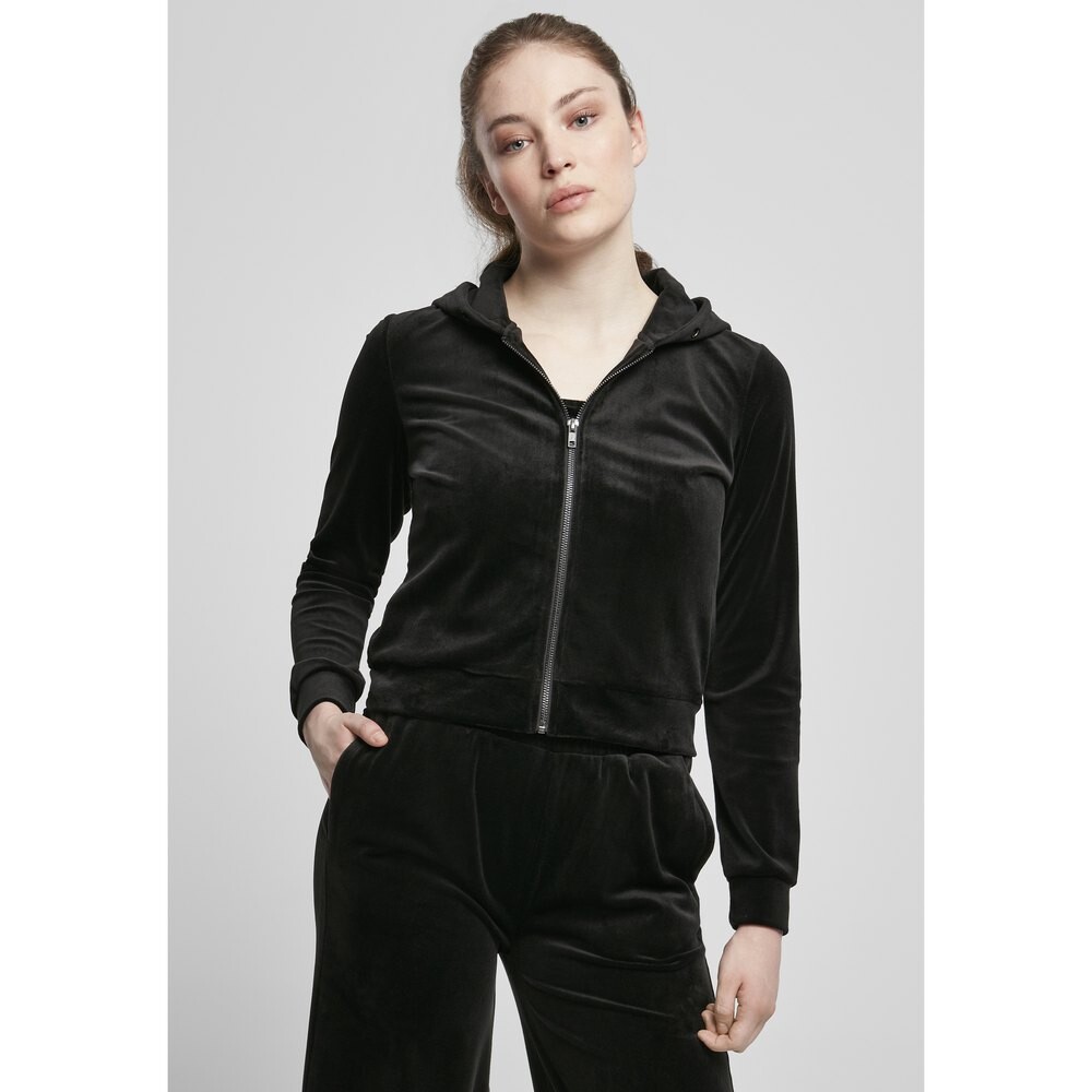 

Толстовка Urban Classics Velvet Zip, черный