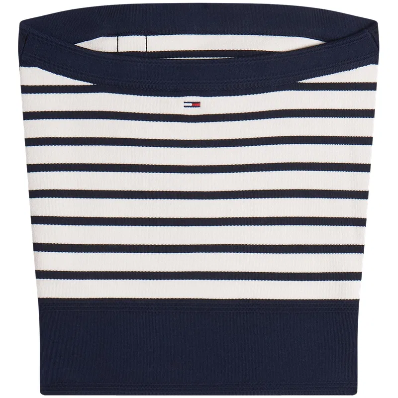 Топ-без бретелек Tommy Hilfiger с полоской темно-синий — фото 3