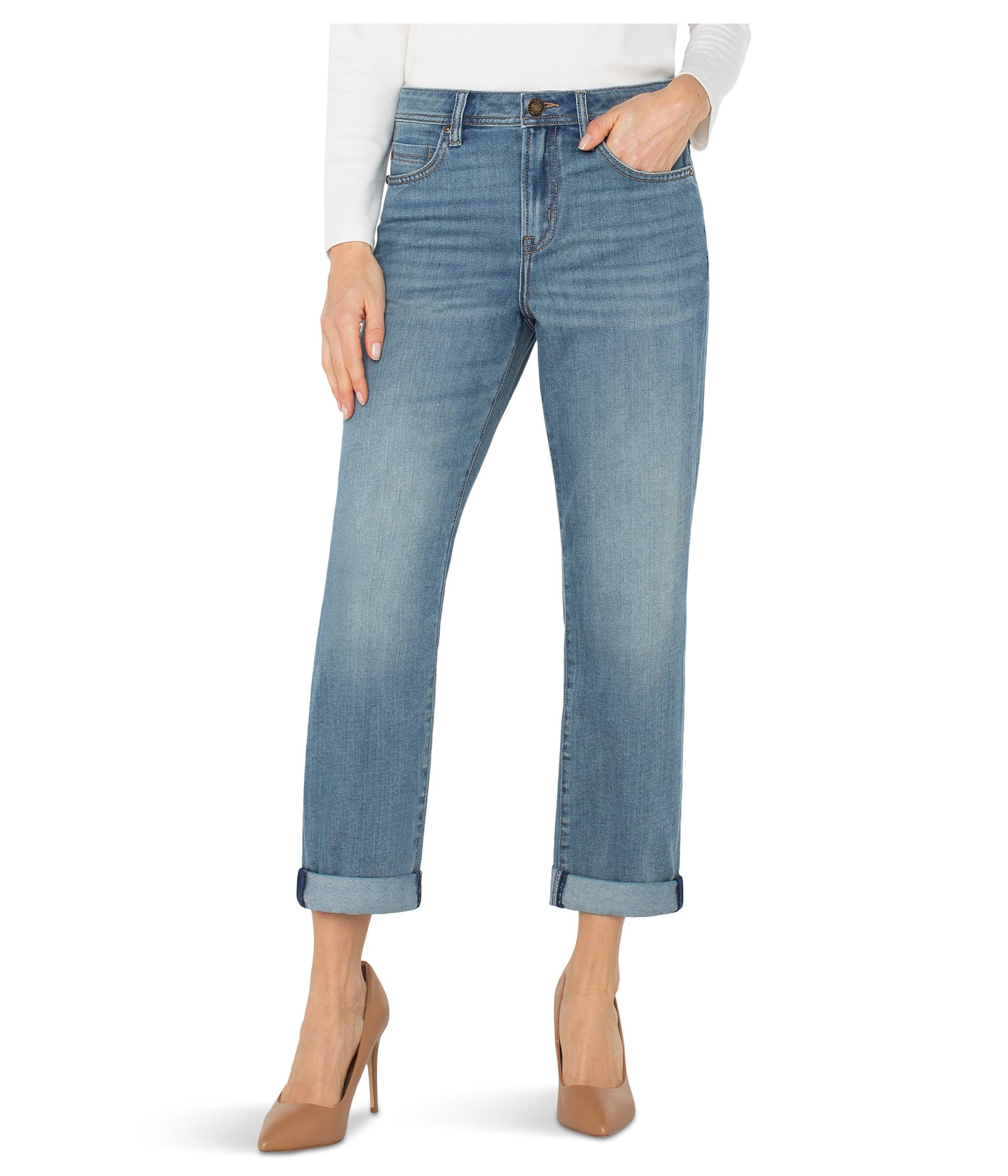 

Джинсы Liverpool Los Angeles Keeper Mid-rise Boyfriend Rolled Jean 29in/ 26in Inseam, цвет Ashworth