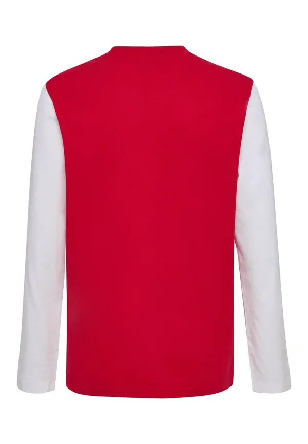 Футболка Hummel Dbu 26 fan red white tee ls kids long sleeved top, красно-белый — фото 2