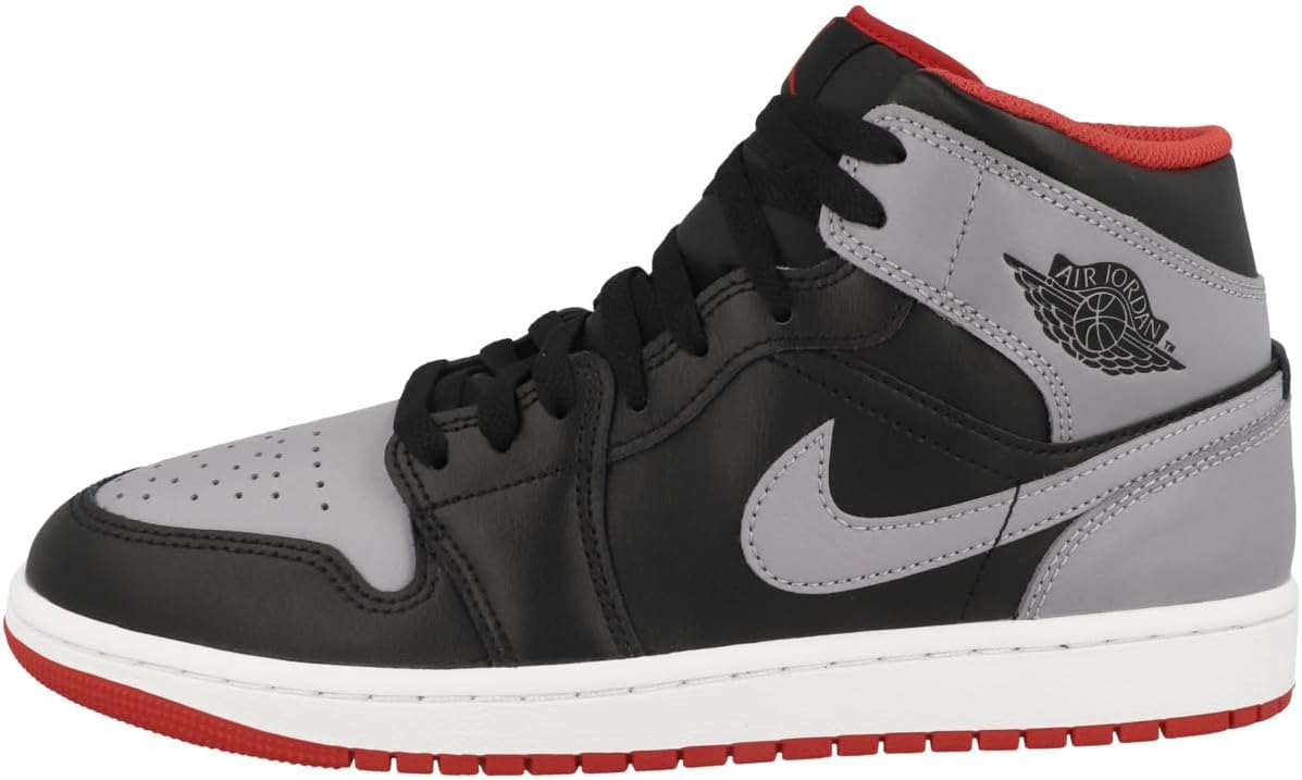 

Кроссовки Nike Air Jordan 1 Mid для мужчин, Black/Cement Grey-Fire Red-White