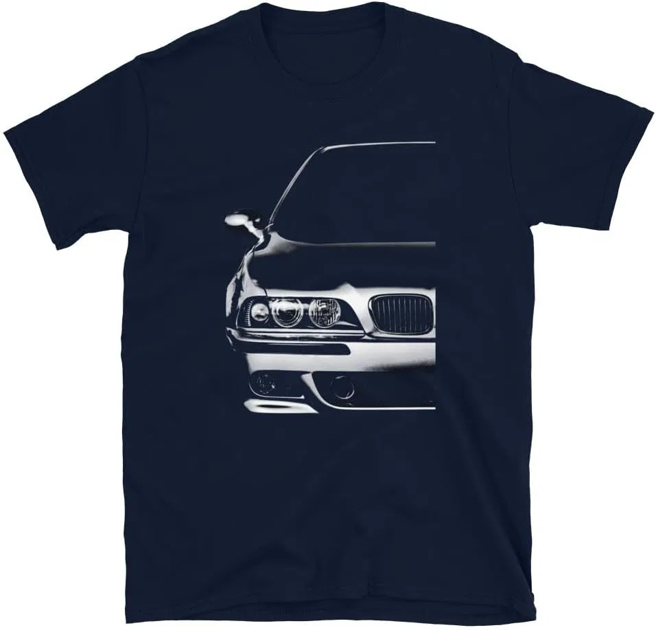 Футболка с принтом E39 M5 Tuning Car, мужская, с коротким рукавом Generic, темно-синий