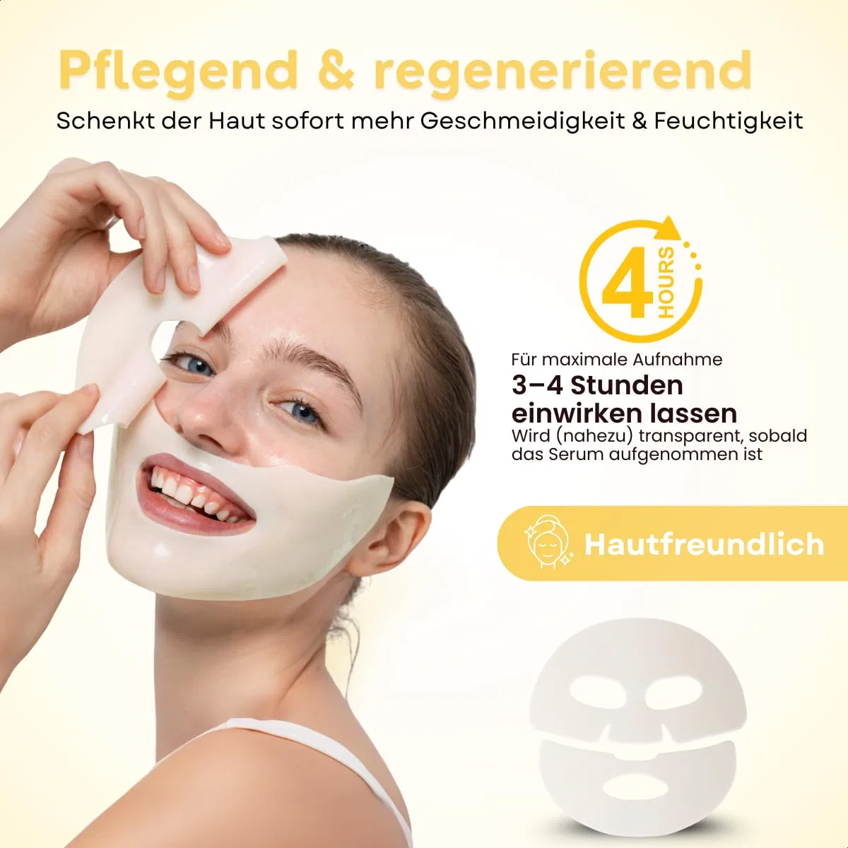 Тканевая маска Comformidable — Увлажняющая для лица «Collagen Glow Boost» с коллагеном, желтая , Yellow — фото 3