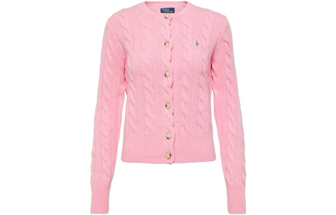 

Поло с мотивом пони Кардиган вязка кабелем Polo Ralph Lauren, Розовый