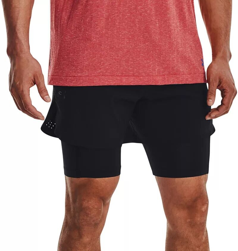 

Мужские тканые шорты 2-в-1 Under Armour, черный